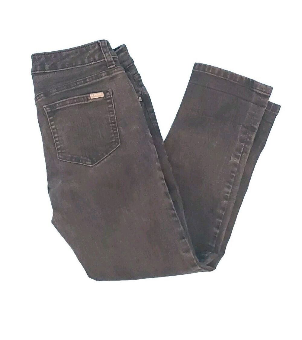Womens Capri Jeans Sz 2 Black Denim Straight Leg  Low Rise By Jennifer Lopez